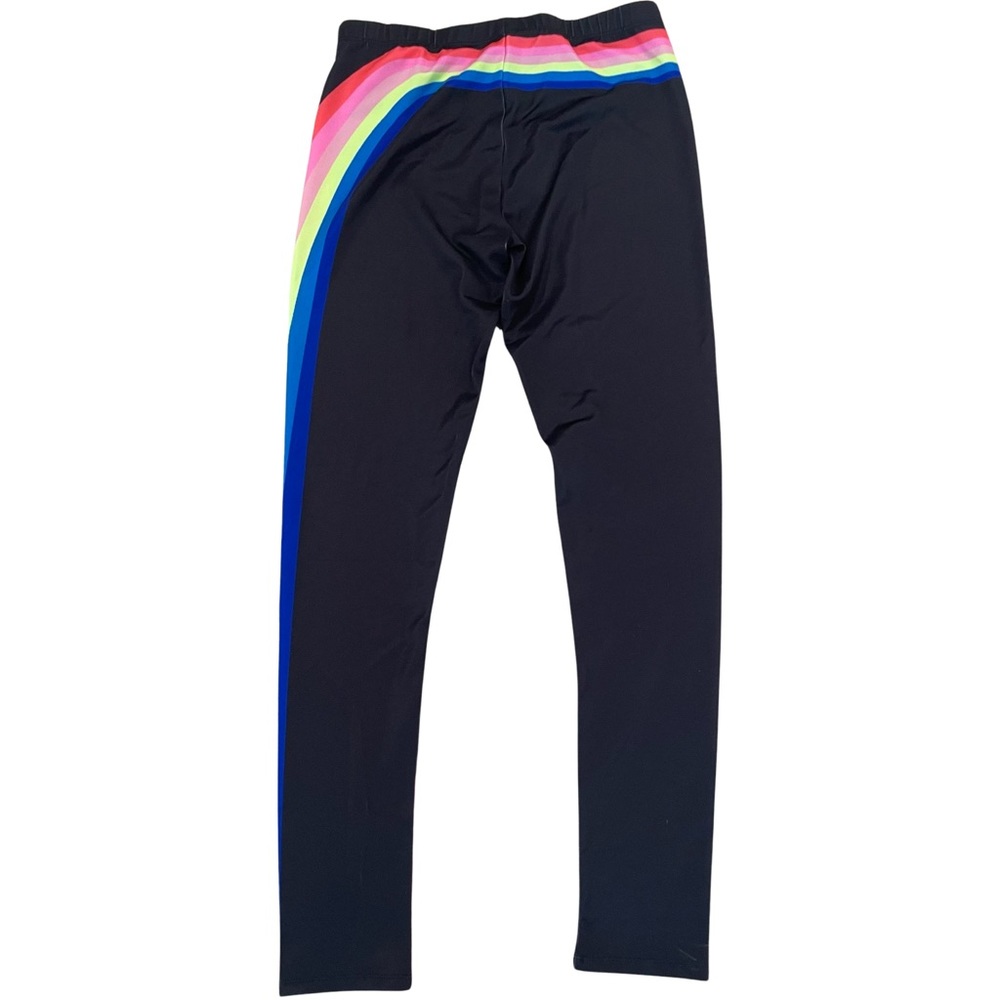 NWOT Rockets of Awesome Girls Size 14 Black/Rainbow Leggings - Picture 2 of 2